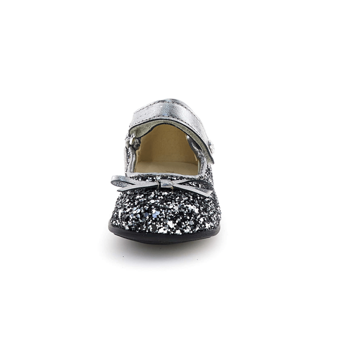 Naturino Toddlers (Sizes 22-26) Ballet Black/Silver Glitter Mary Jane