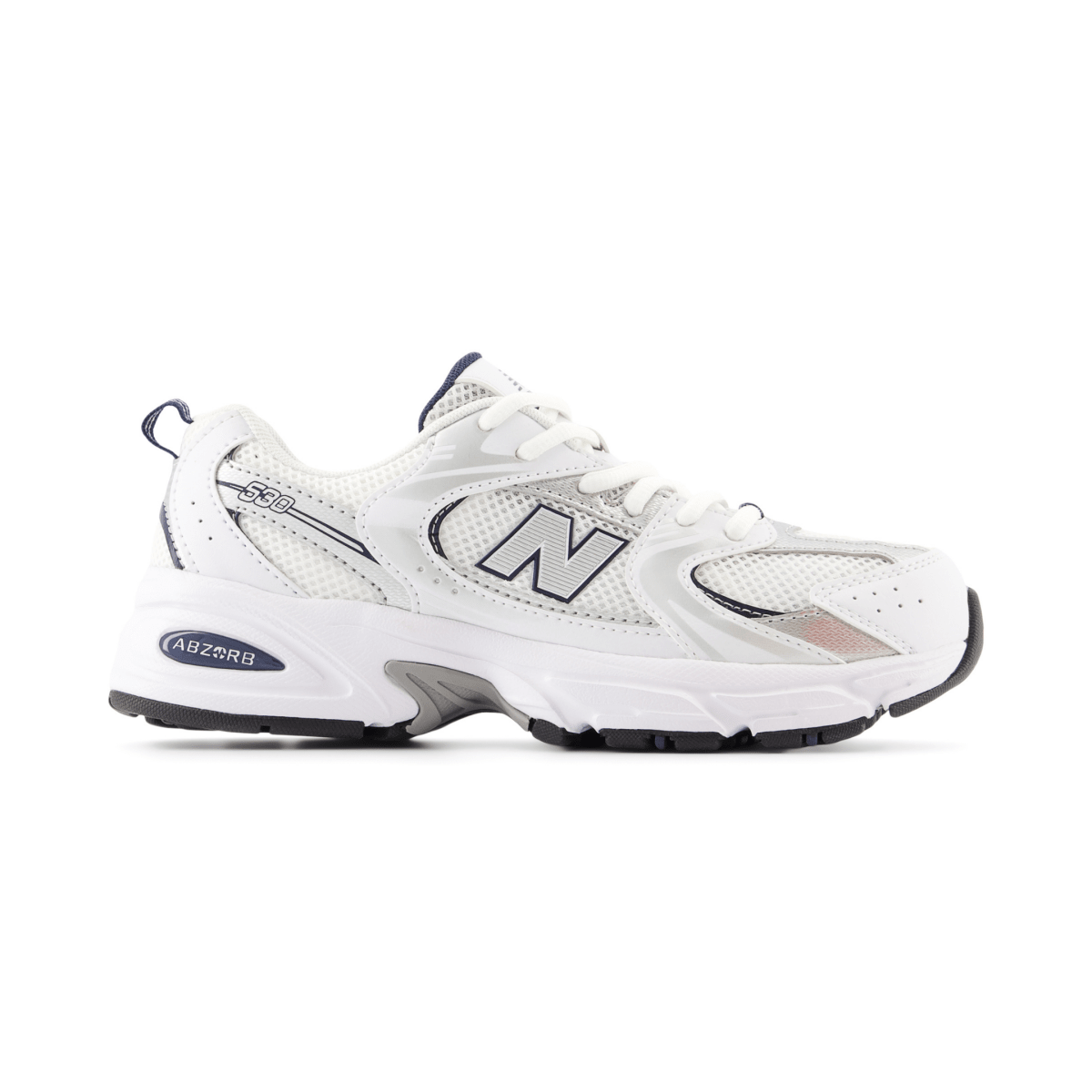 New Balance Kids (Grade School) GR530SB1 White/Natural Indigo/Silver Metallic