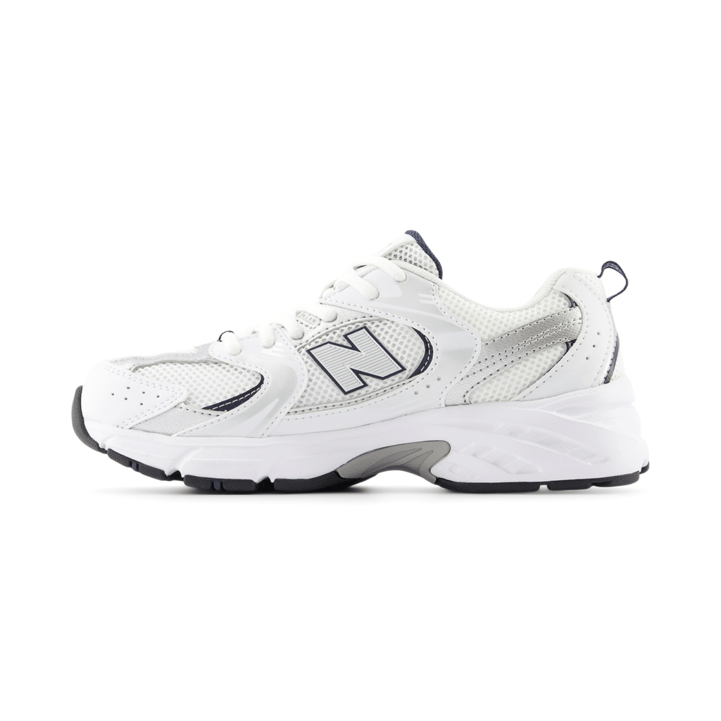 New Balance Kids (Grade School) GR530SB1 White/Natural Indigo/Silver Metallic