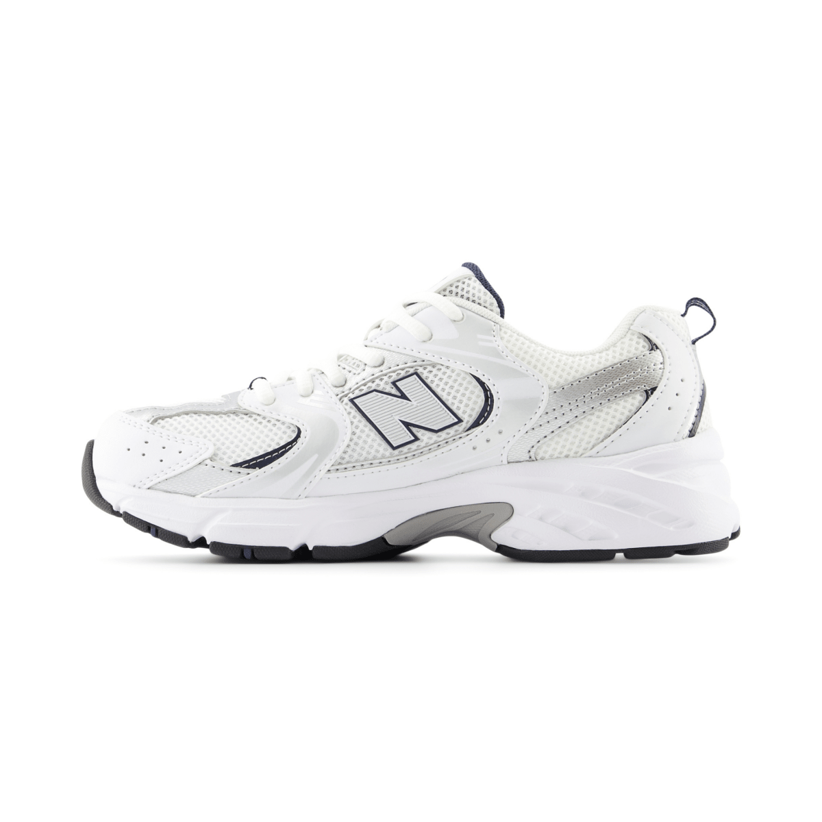 New Balance Kids (Grade School) GR530SB1 White/Natural Indigo/Silver Metallic