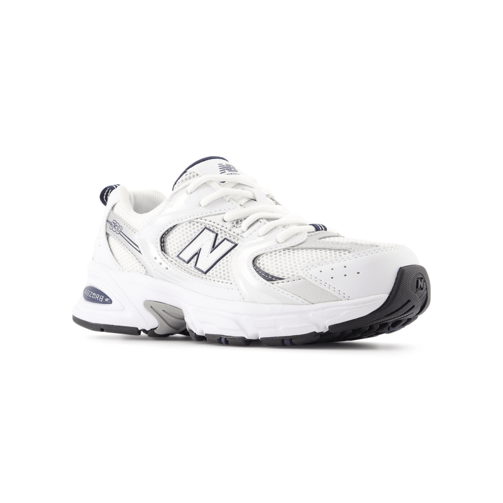 New Balance Kids (Grade School) GR530SB1 White/Natural Indigo/Silver Metallic