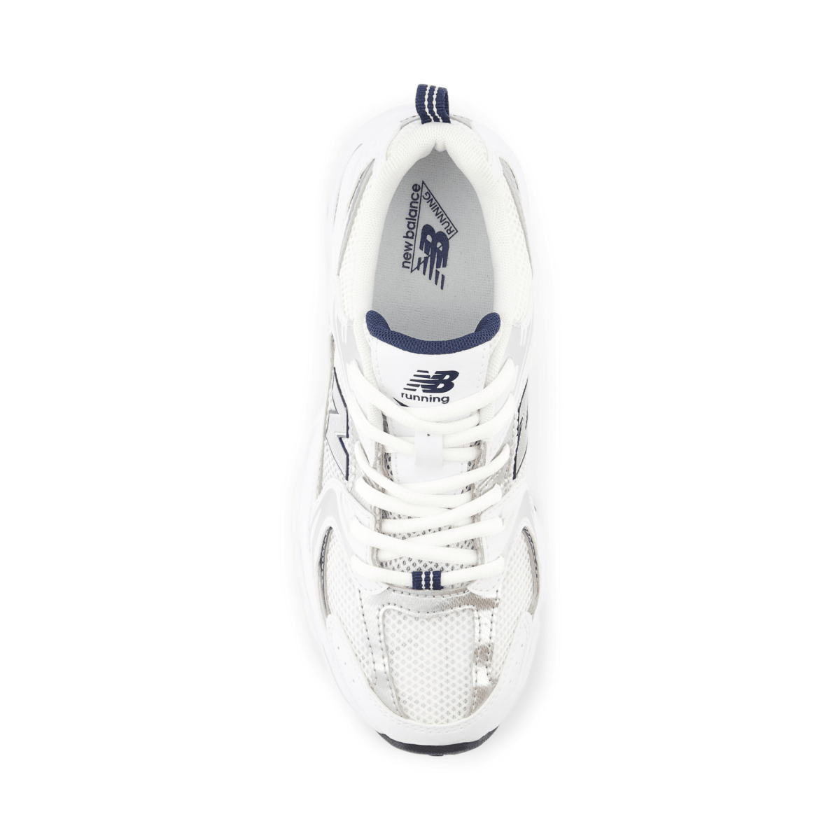 New Balance Kids (Grade School) GR530SB1 White/Natural Indigo/Silver Metallic