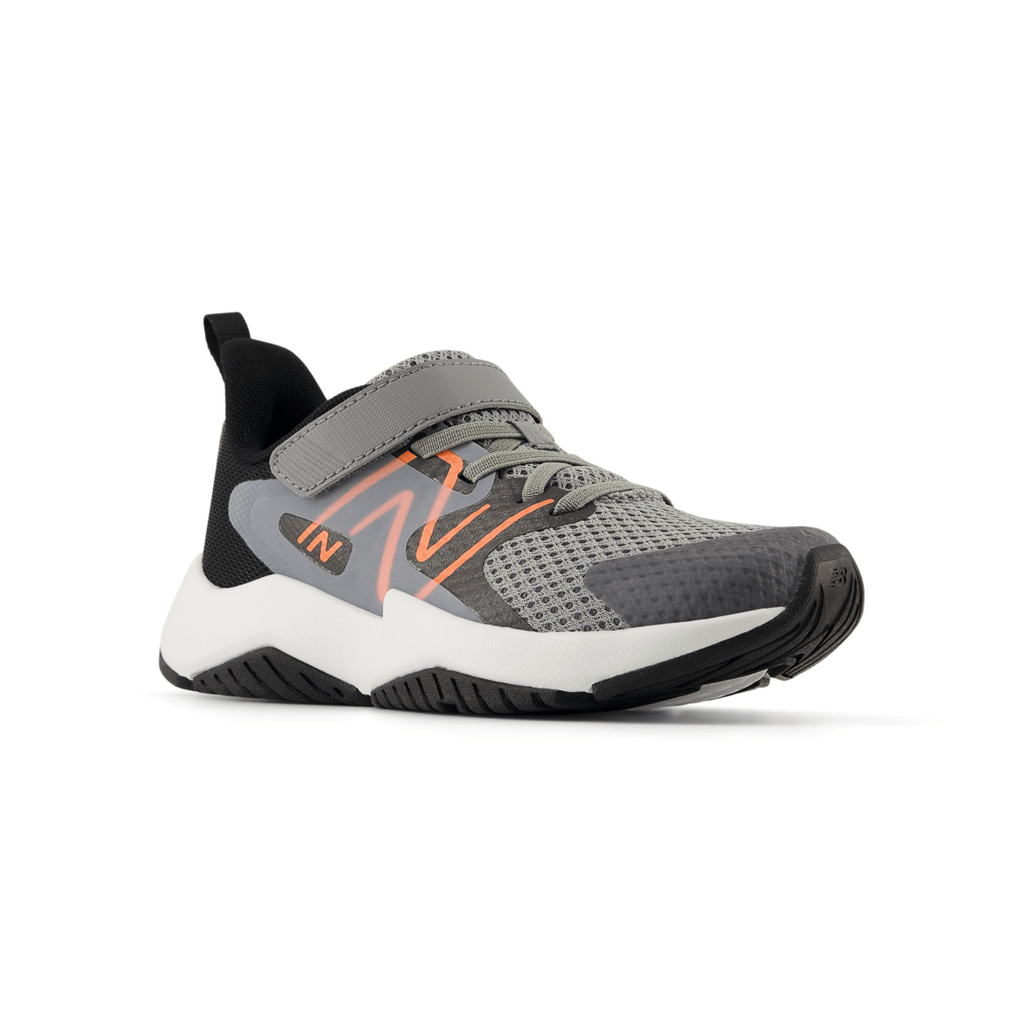 New Balance Kids (Preschool) Rave Run v2 Velcro PRAV2RO Slate Grey/Black/Tangerine Heat