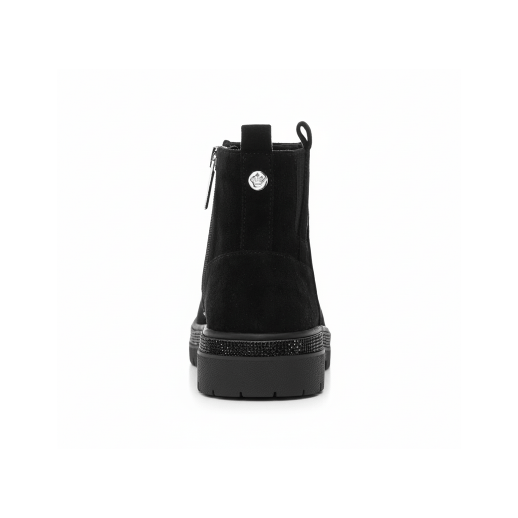 Nina Girls Evan Black Microsuede/Glitter