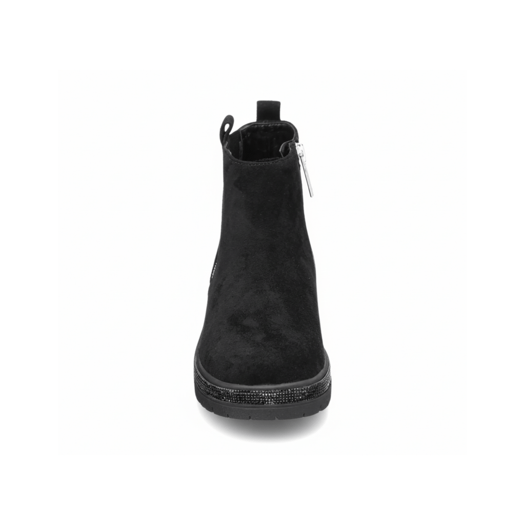 Nina Girls Evan Black Microsuede/Glitter
