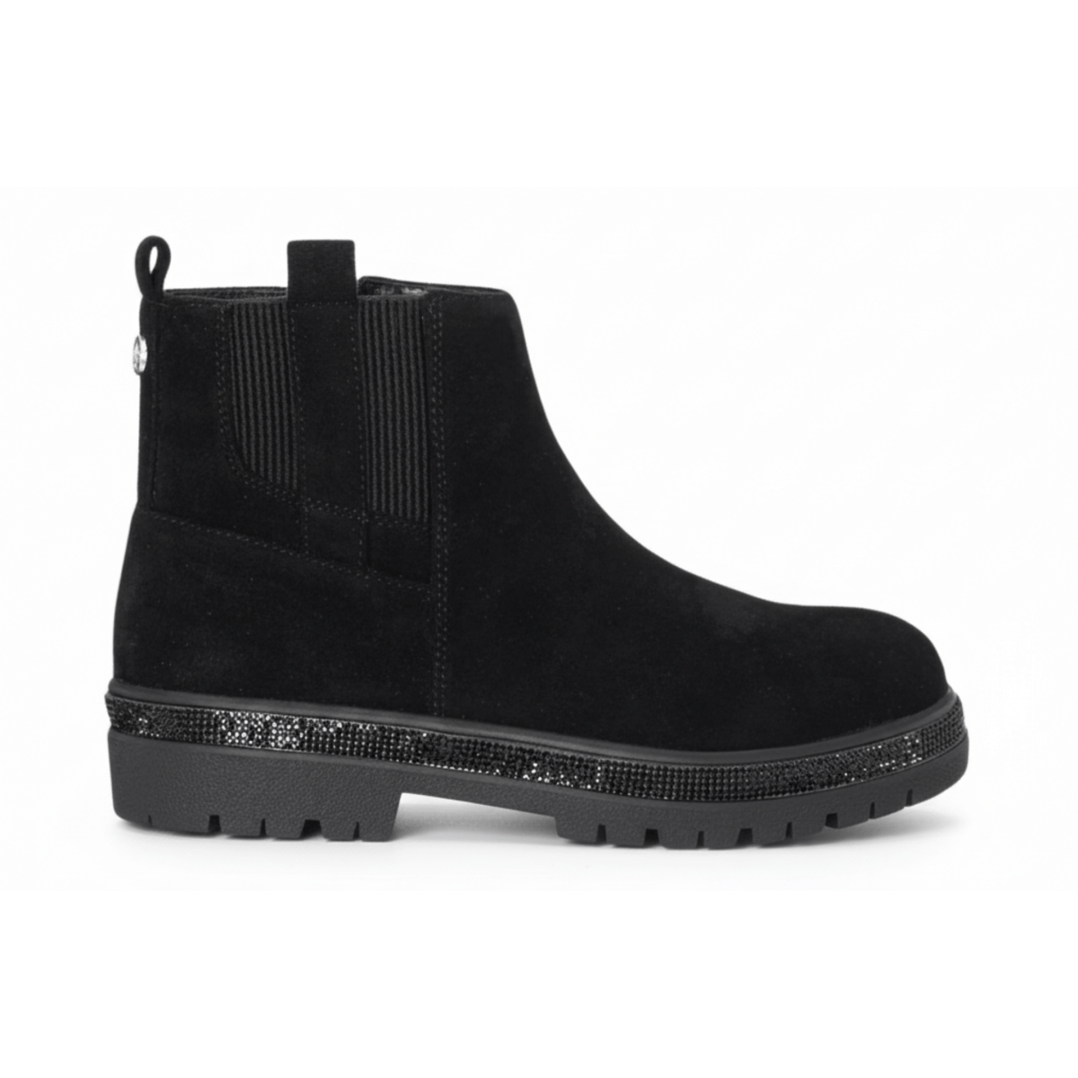 Nina Girls Evan Black Microsuede/Glitter