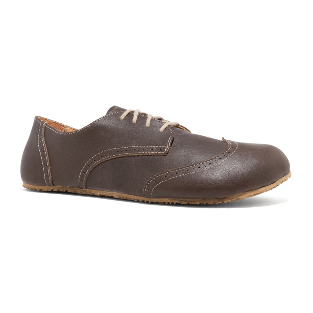 No-Nonsense Barefoot Men's O2 Broque Wingtip Chocolate Brown