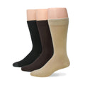 No Nonsense Men's Sesame/Burgundy/Black Cotton Crew Dress Socks 3 Pack