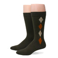 No Nonsense Men's Super Soft Argyle Crew Dress Socks Brown 2-Pack
