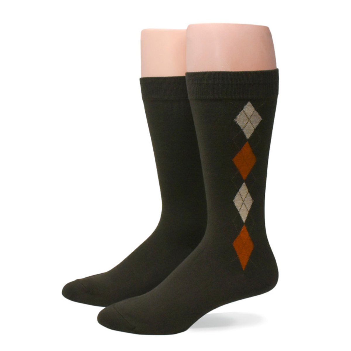 No Nonsense Men's Super Soft Argyle Crew Dress Socks Brown 2-Pack