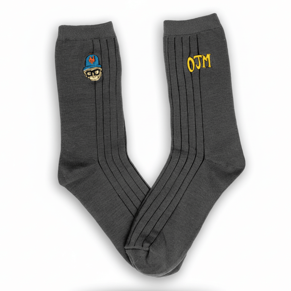 Old Jewish Men Men's Big Head Dress Socks Dark Grey