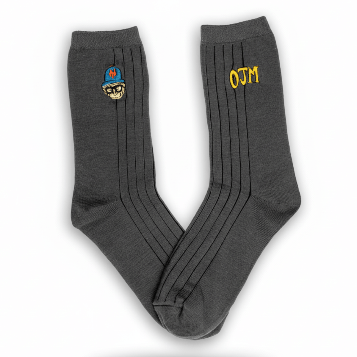 Old Jewish Men Men's Big Head Dress Socks Dark Grey