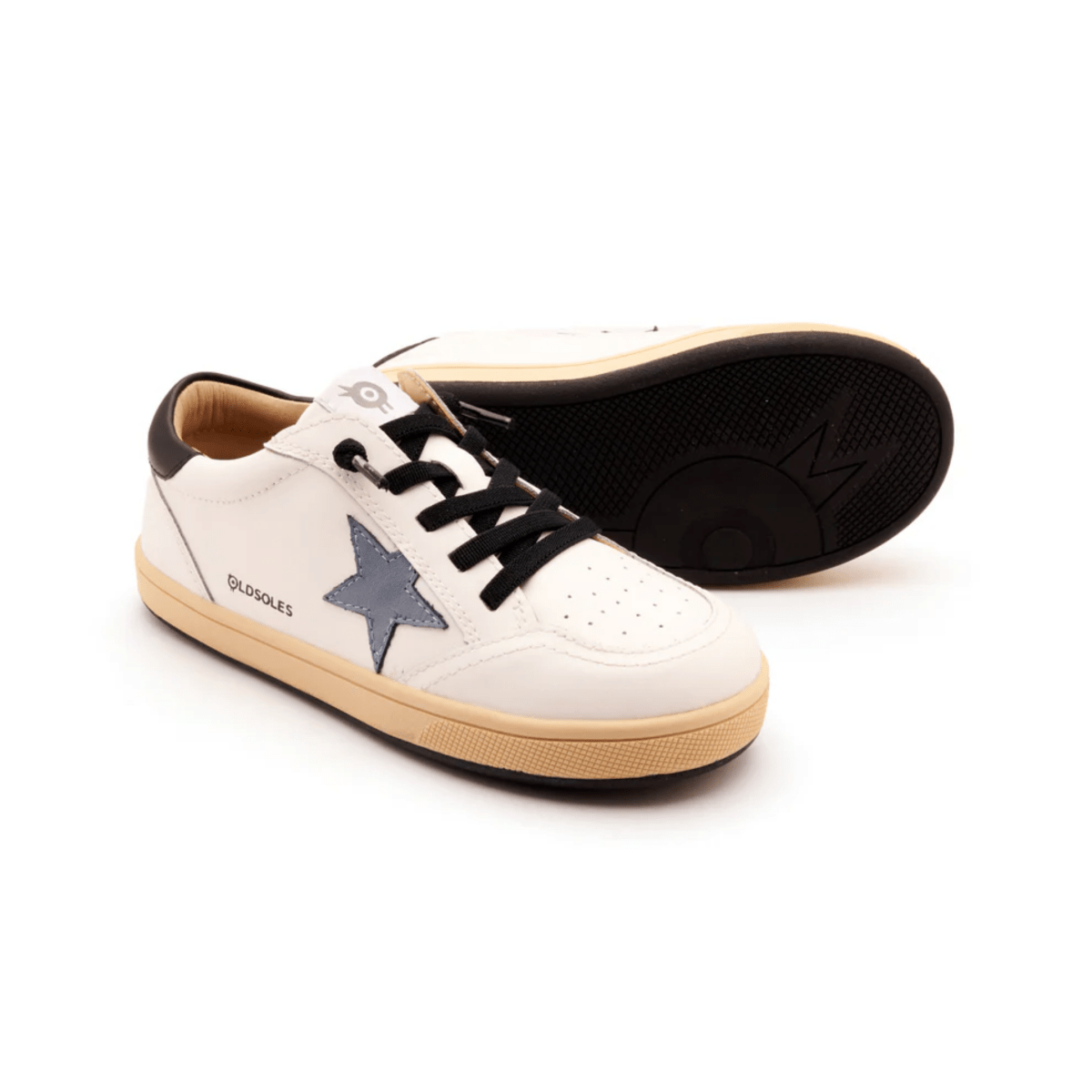 Old Soles Girls Platinum Runner Snow/Indigo/Black