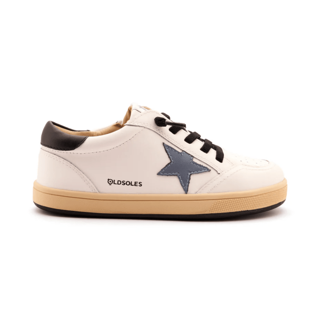 Old Soles Girls Platinum Runner Snow/Indigo/Black