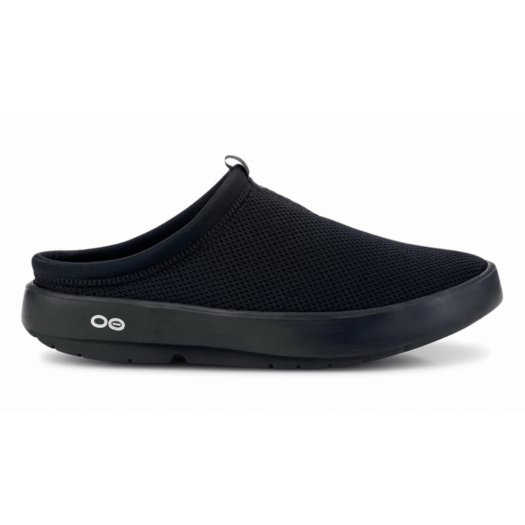 OOFOS Men's OOcoozie Sport Mule Black Mesh