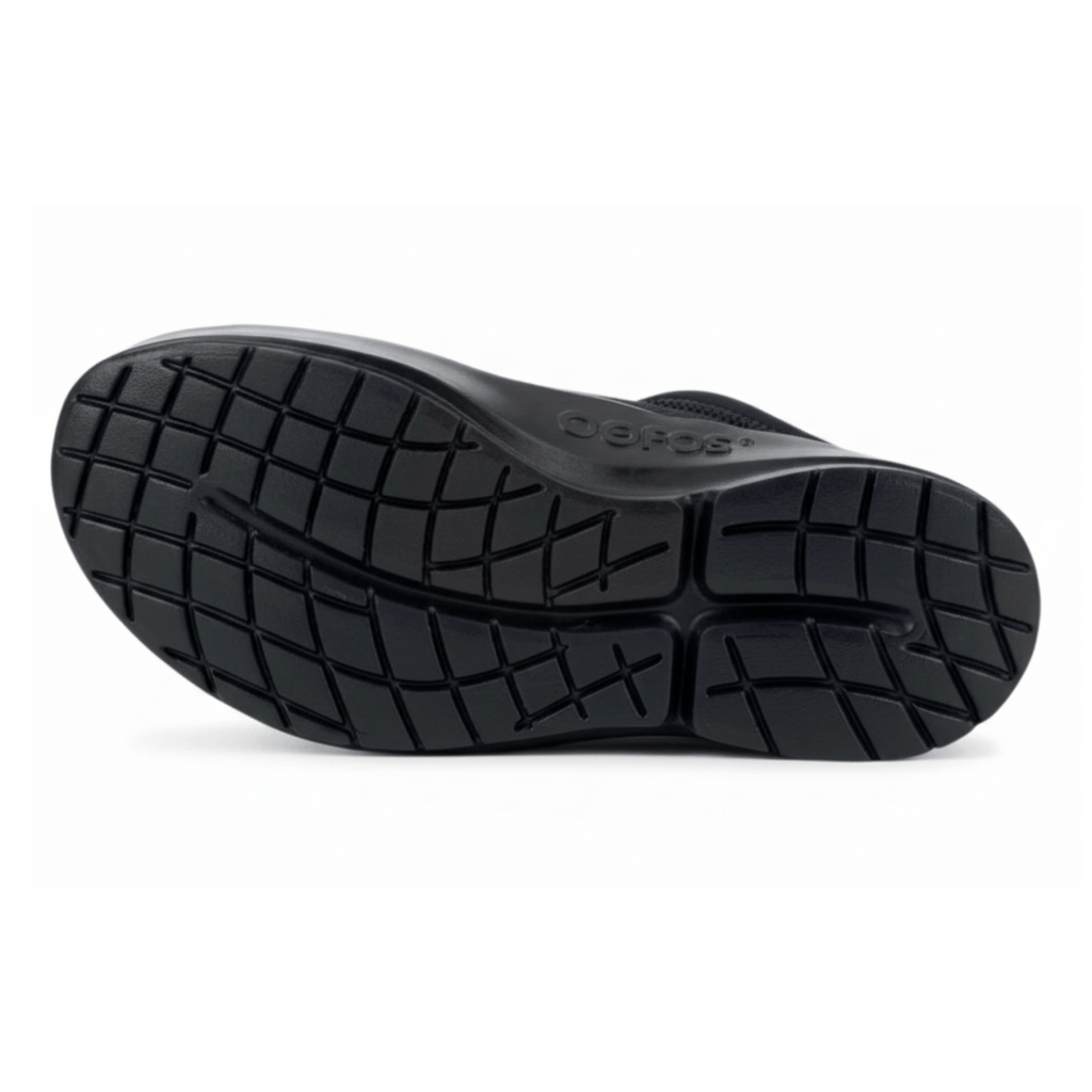 OOFOS Men's OOcoozie Sport Mule Black Mesh