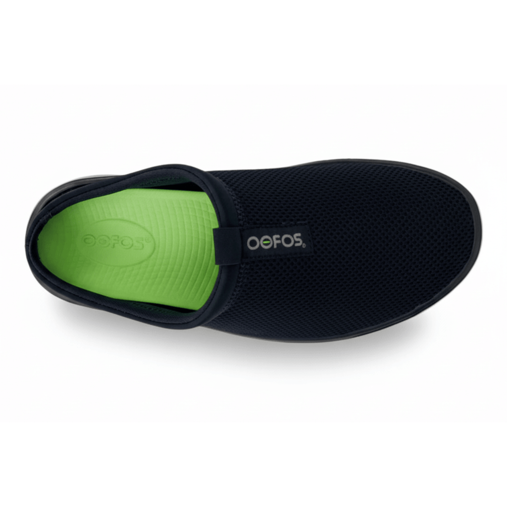 OOFOS Men's OOcoozie Sport Mule Black Mesh