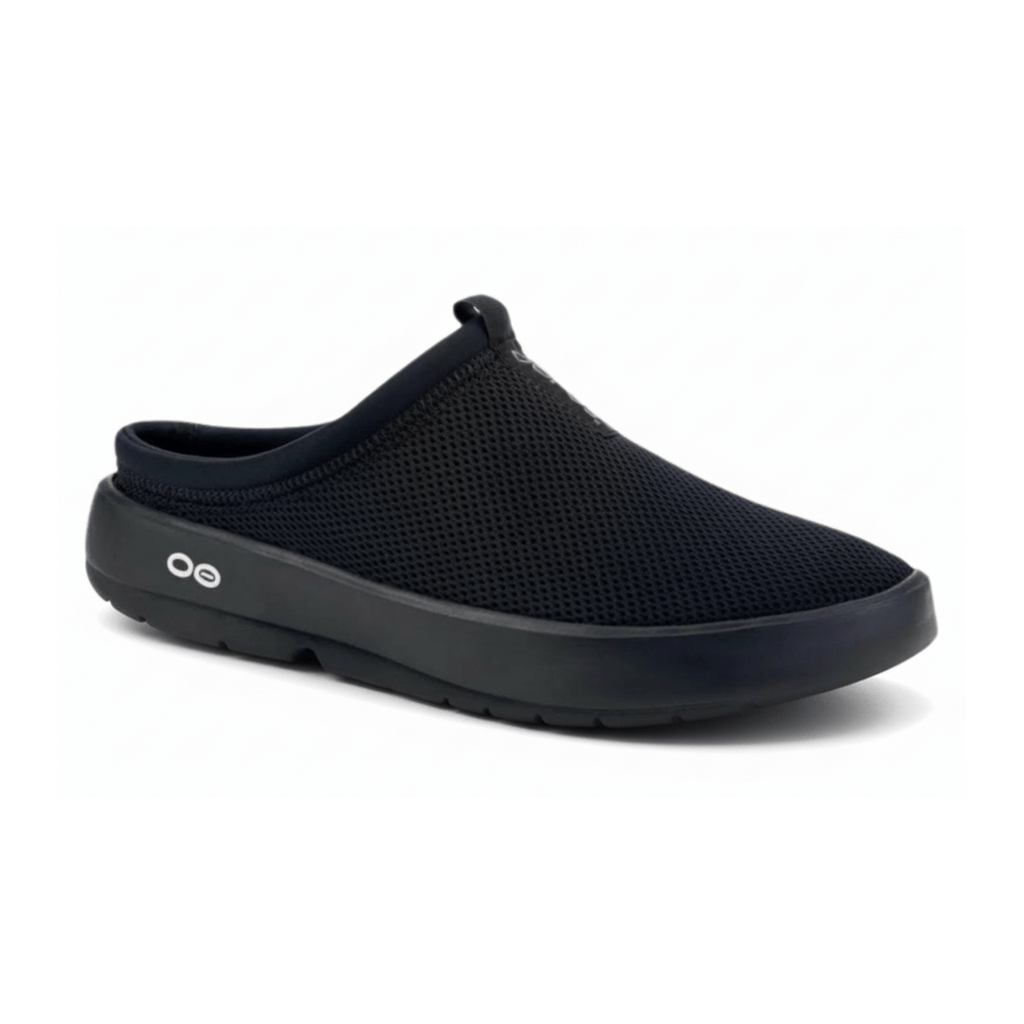 OOFOS Men's OOcoozie Sport Mule Black Mesh
