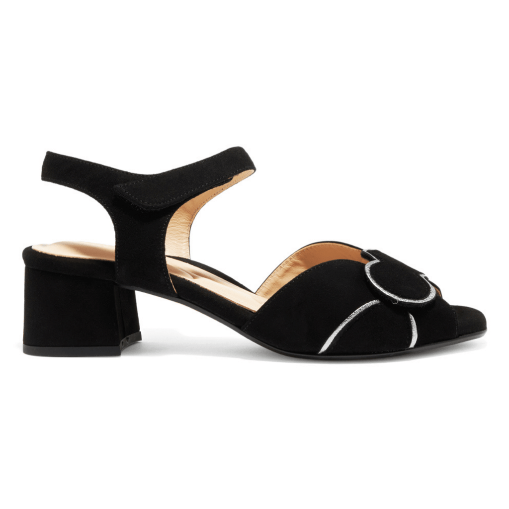 PieSanto Women's 250021 Black/Pewter Suede
