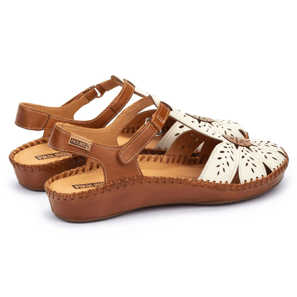 Pikolinos Women's P Vallarta T-Strap Nata/White Leather