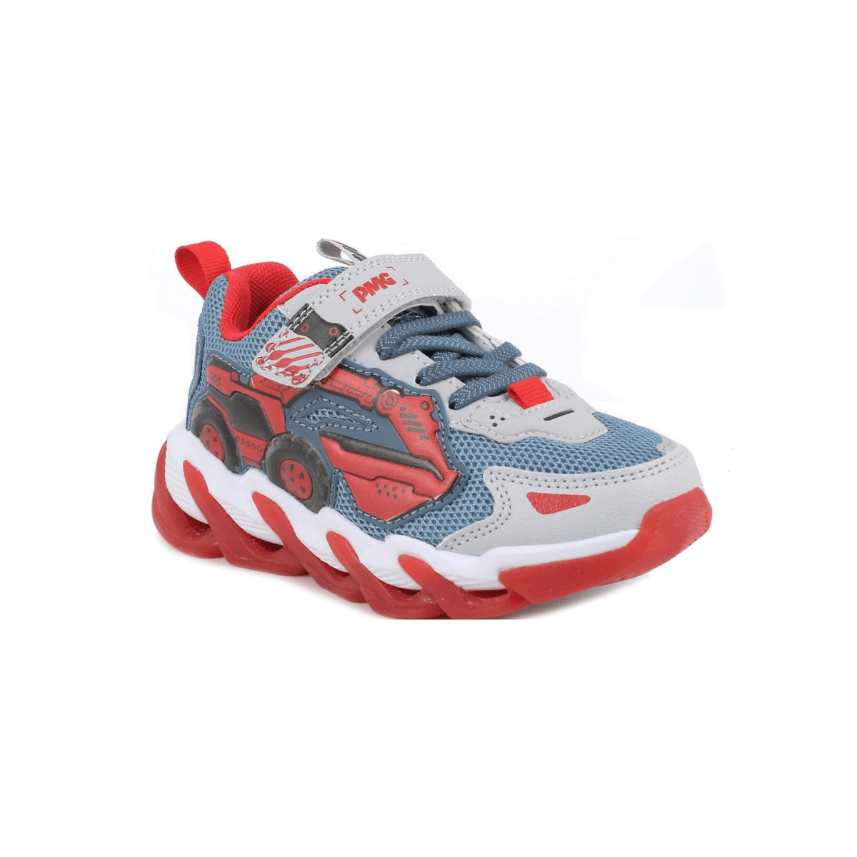 Primigi Boys (Sizes 27-32) 1470011 Blue/Grey/Red Light Up