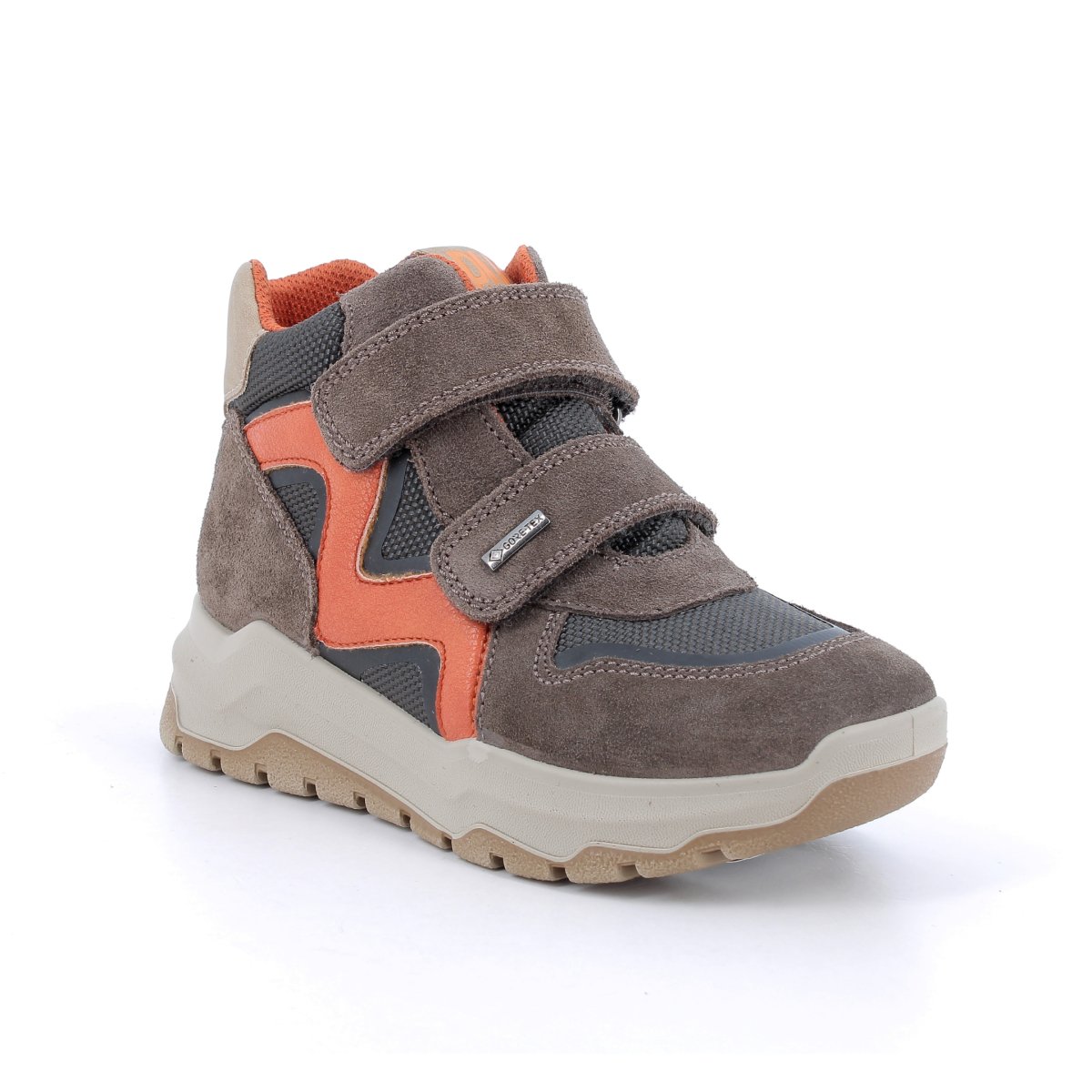 Primigi Boys (Sizes 28-30) 6888800 Orange Patent/Grey Suede/Brown Fabric Gore-Tex