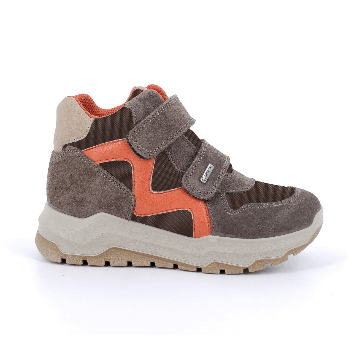 Primigi Boys (Sizes 28-30) 6888800 Orange Patent/Grey Suede/Brown Fabric Gore-Tex